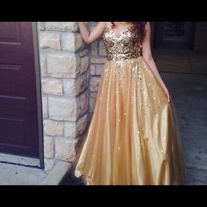 Gold prom dress